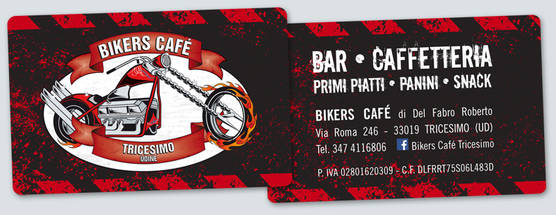 biglietti da visita bikers café udine