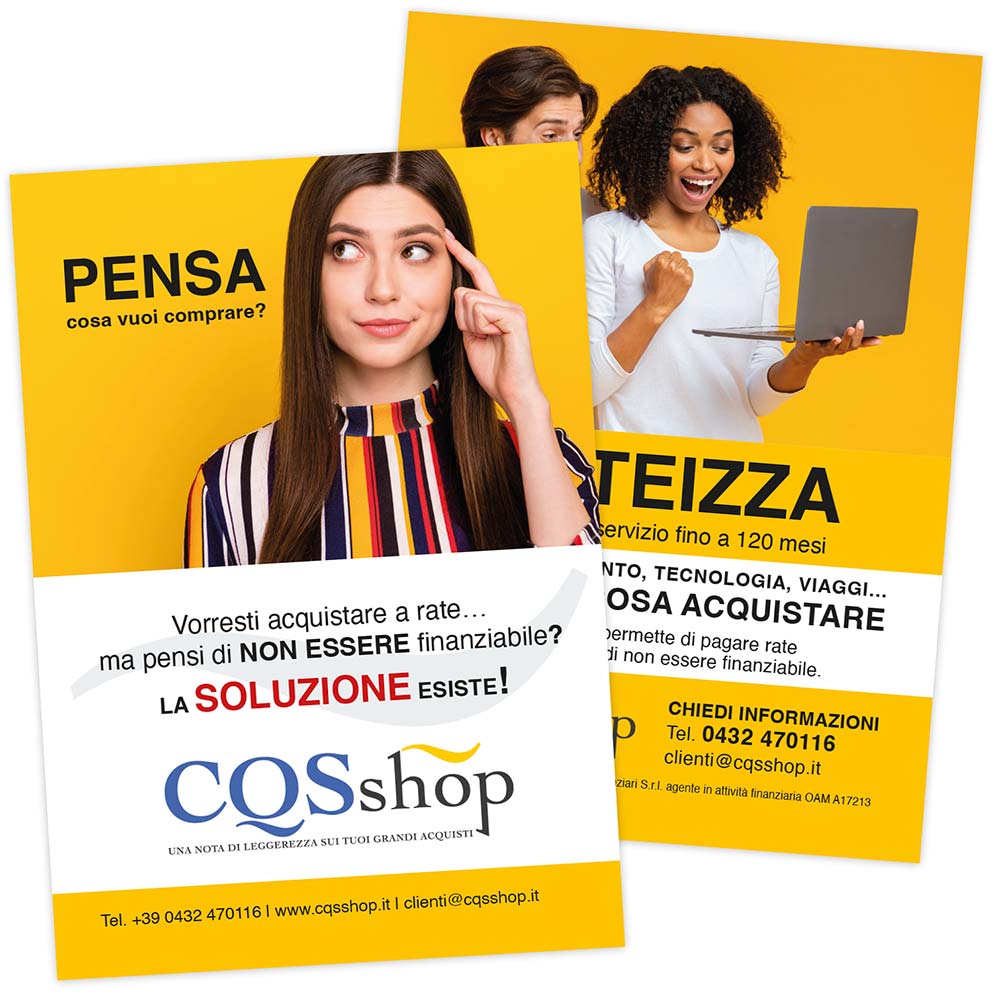 grafica per volantino A5 cqsshop acquisti grafica flyer cqsshop